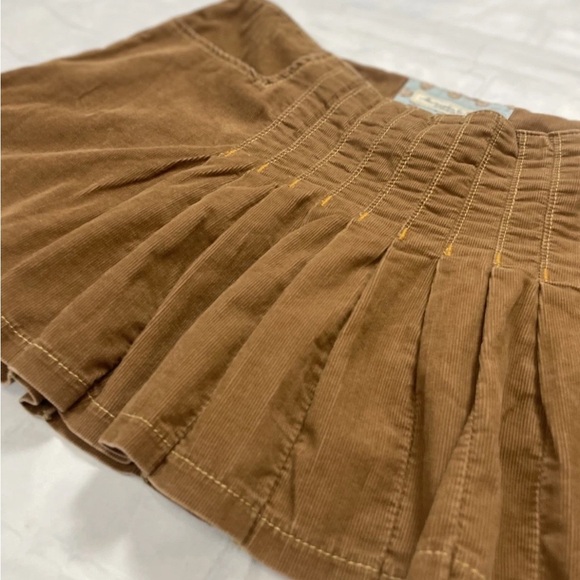 Abercrombie & Fitch Vtg RARE Y2K Mini Pleated Brown corduroy Preppy Mini Skirt 6 - Picture 5 of 14